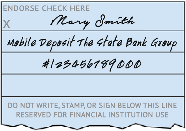 Mobile Deposit Personal Check Endorse